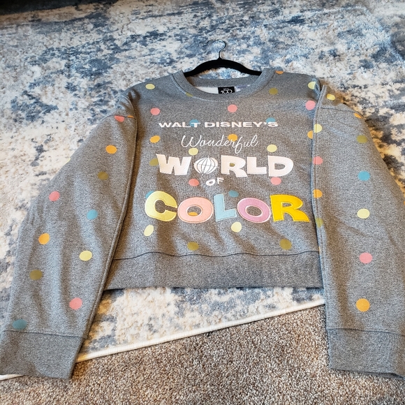 Disney100 The Eras: Wonderful World of Color Cropped Sweater Sweatshirt Women's - Picture 2 of 4